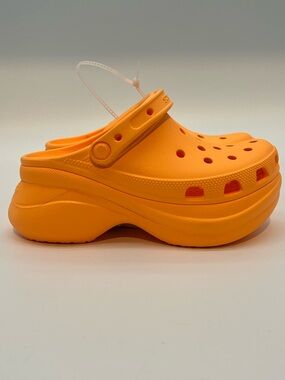 CROCS Platform Clogs in Bright Orange